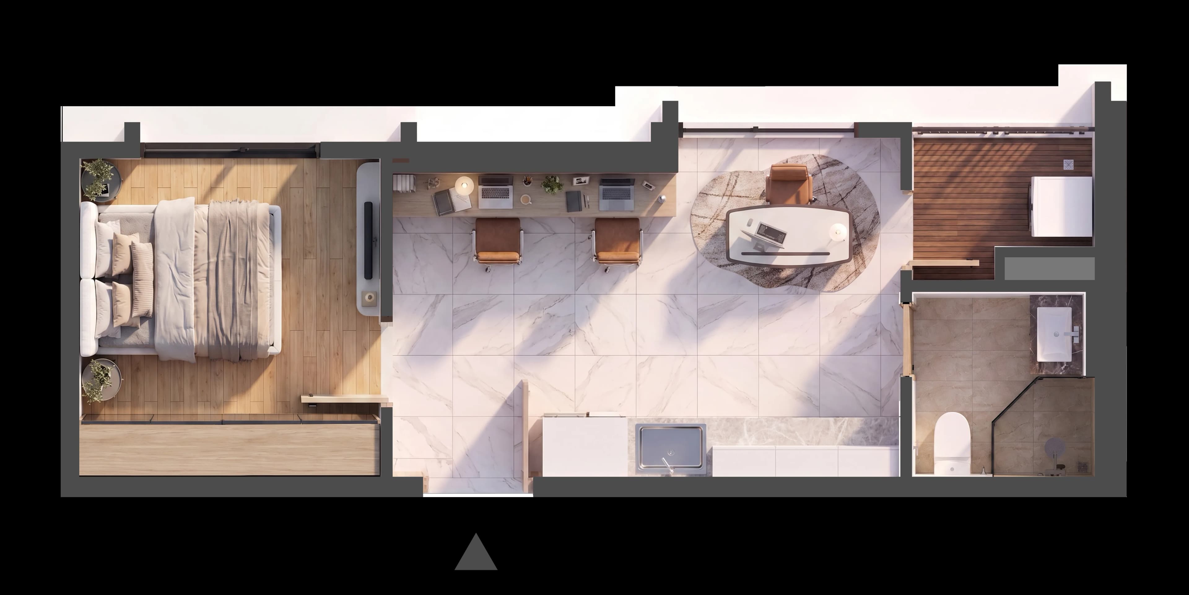 Mặt bằng 3D CĂN HỘ A.13