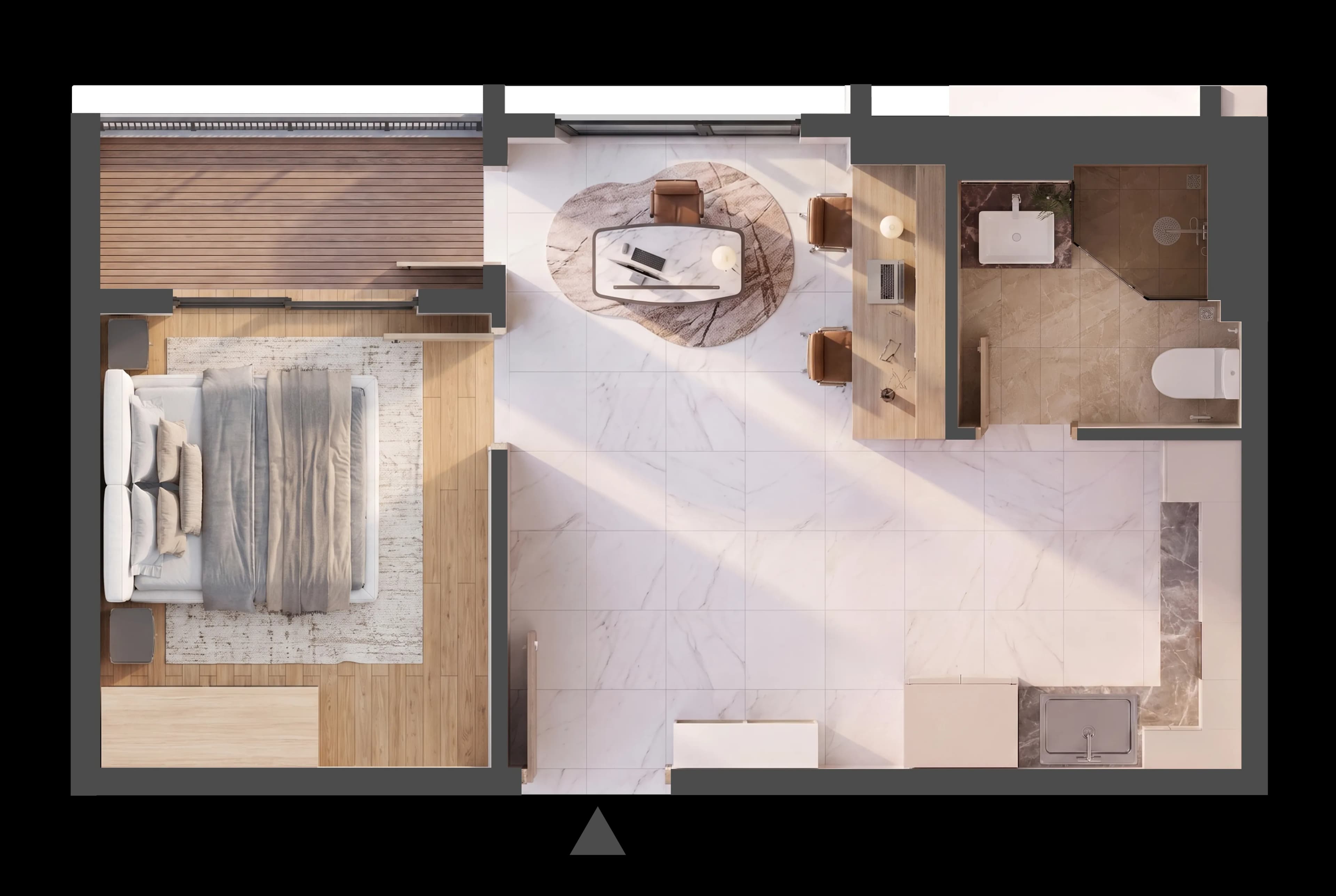 Mặt bằng 3D CĂN HỘ B.09